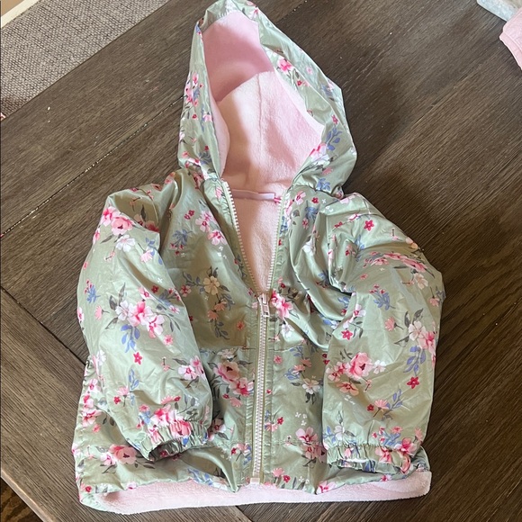 Penelope Mack Other - Penelope Mack Green Floral Jacket with Pink Lining
